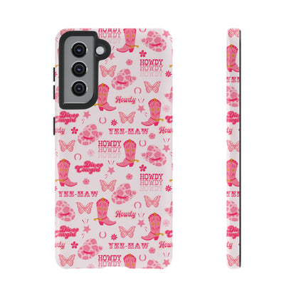 Coquette Cowgirl Tough Phone Case, Cowgirl Disco Phone Case, Girly Western Phone Cover, Rodeo Phone Case, Pink Western iPhone Case